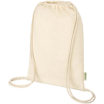 Orissa 140 g/m² GOTS organic cotton drawstring backpack 1