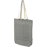 Pheebs 150 g/m² recycled cotton tote bag with front pocket 9L 1