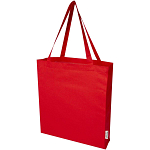 Madras 140 g/m² GRS recycled cotton gusset tote bag 1