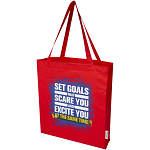 Madras 140 g/m² GRS recycled cotton gusset tote bag 2