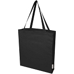 Madras 140 g/m² GRS recycled cotton gusset tote bag 1