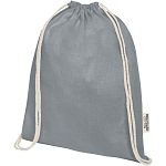 Oregon 140 g/m² GRS recycled cotton drawstring bag 1