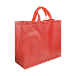 Matte laminated 120 g/m2 pp shopping bag with gusset and short ribbon handles 1