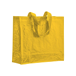 Laminated 120 g/m2 pp shopping bag with gusset and long ribbon handles 1