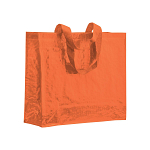 Laminated 120 g/m2 pp shopping bag with gusset and long ribbon handles 1