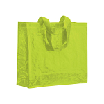 Laminated 120 g/m2 pp shopping bag with gusset and long ribbon handles 1