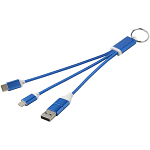 Metal 4-in-1 recycled aluminium charging cable with keychain 1