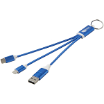 Metal 4-in-1 recycled aluminium charging cable with keychain 2
