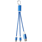Metal 4-in-1 recycled aluminium charging cable with keychain 3