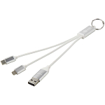 Metal 4-in-1 recycled aluminium charging cable with keychain 2