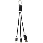 Metal 4-in-1 recycled aluminium charging cable with keychain 3