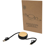 Chechia 5-in-1 recycled plastic 100 cm retractable data sync and 45W fast charge cable 1