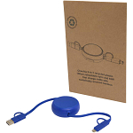 Alasia 5-in-1 100 cm recycled plastic and aluminium retractable data sync and 45W fast charge cable 1