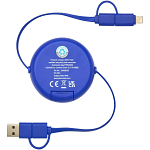 Alasia 5-in-1 100 cm recycled plastic and aluminium retractable data sync and 45W fast charge cable 4