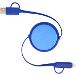 Alasia 5-in-1 100 cm recycled plastic and aluminium retractable data sync and 45W fast charge cable 3