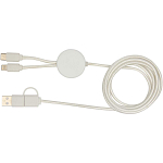 Chechia 5-in-1 recycled plastic 150 cm data sync and 27W fast charge cable with bamboo details 4