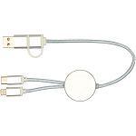 Alasia 5-in-1 recycled aluminium and plastic 30 cm data sync and 27W fast charge cable 3