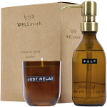 Wellmark Discovery 200 ml hand soap dispenser and 150 g scented candle set - bamboo fragrance 1