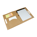 Recycled-paper notepad carrying file with sticky notes and cardboard pen, ruled notepad 3