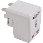Universal adapter with usb port. input 100-125 v 6 a or 220-250 v 6 a 1