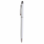 Plastic twist pen with touchscreen rubber tip and metal clip 2