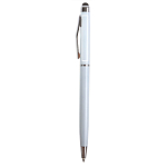 Plastic twist pen with touchscreen rubber tip and metal clip 3