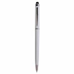 Plastic twist pen with touchscreen rubber tip and metal clip 1