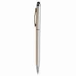 Plastic twist pen with touchscreen rubber tip and metal clip 2