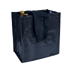 Laminated 120 g/m2 pp bottle shopping bag (6 bottles), short ribbon handles 1