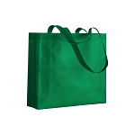 Heat-sealed 80 g/m2 non-woven fabric shopping bag with gusset and long handles 1