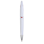 Plastic snap pen with white barrel and curved clip with coloured inside, jumbo refill 1