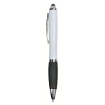 Plastic twist pen with white barrel, rubberised coloured grip 2