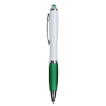 Plastic twist pen with white barrel, rubberised coloured grip 2