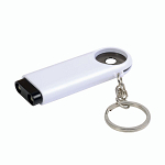 Plastic key ring with shopping trolley token and 2-led light 1