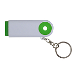 Plastic key ring with shopping trolley token and 2-led light 2