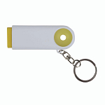 Plastic key ring with shopping trolley token and 2-led light 2