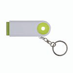 Plastic key ring with shopping trolley token and 2-led light 2
