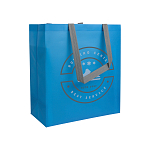 Laminated, heat-sealed 100 g/m2 non-woven fabric shopping bag with gusset and long handles 4