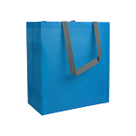 Laminated, heat-sealed 100 g/m2 non-woven fabric shopping bag with gusset and long handles 1