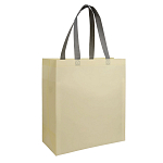 Laminated, heat-sealed 100 g/m2 non-woven fabric shopping bag with gusset and long handles 3