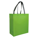 Laminated, heat-sealed 100 g/m2 non-woven fabric shopping bag with gusset and long handles 3