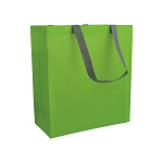 Laminated, heat-sealed 100 g/m2 non-woven fabric shopping bag with gusset and long handles 1