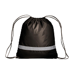 210t polyester backpack with reflective strip, drawstring closure and reinforced corners 2