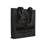 Heat-sealed 80 g/m2 non-woven fabric shopping bag with gusset and long handles 3