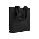 Heat-sealed 80 g/m2 non-woven fabric shopping bag with gusset and long handles 1