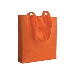 Heat-sealed 80 g/m2 non-woven fabric shopping bag with gusset and long handles 1