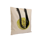 135 g/m2 natural cotton shopping bag with coloured long handles 4