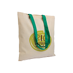 135 g/m2 natural cotton shopping bag with coloured long handles 4