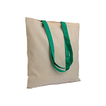 135 g/m2 natural cotton shopping bag with coloured long handles 1