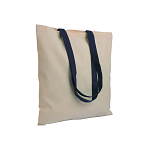 135 g/m2 natural cotton shopping bag with coloured long handles 1